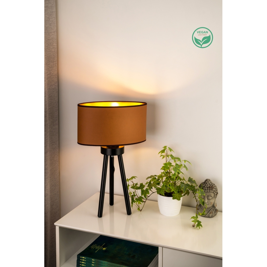 Duolla - Eπιτραπέζιο φωτιστικό OVAL VEGAN 1xE27/15W/230V διάμετρος 30 cm καφέ