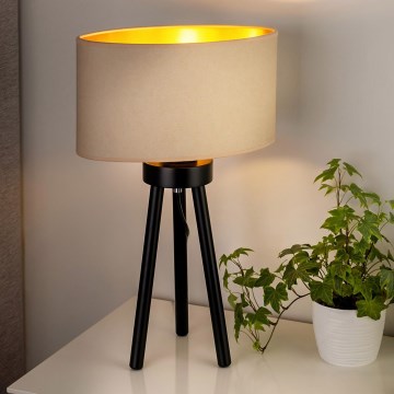 Duolla - Eπιτραπέζιο φωτιστικό OVAL VEGAN 1xE27/15W/230V διάμετρος 30 cm κρεμ