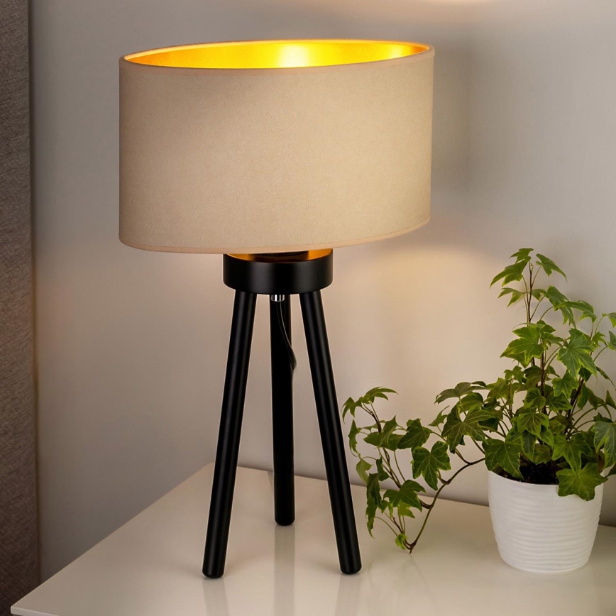 Duolla - Eπιτραπέζιο φωτιστικό OVAL VEGAN 1xE27/15W/230V διάμετρος 30 cm κρεμ