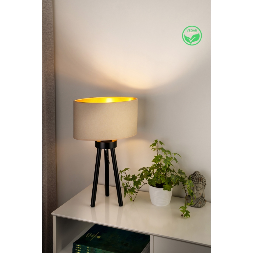 Duolla - Eπιτραπέζιο φωτιστικό OVAL VEGAN 1xE27/15W/230V διάμετρος 30 cm κρεμ