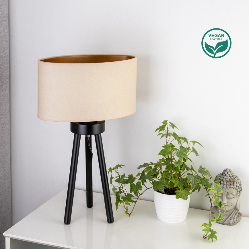 Duolla - Eπιτραπέζιο φωτιστικό OVAL VEGAN 1xE27/15W/230V διάμετρος 30 cm κρεμ