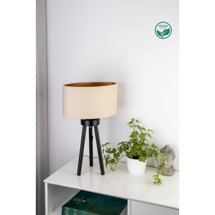 Duolla - Eπιτραπέζιο φωτιστικό OVAL VEGAN 1xE27/15W/230V διάμετρος 30 cm κρεμ
