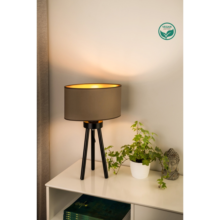 Duolla - Eπιτραπέζιο φωτιστικό OVAL VEGAN 1xE27/15W/230V διάμετρος 30 cm μπεζ