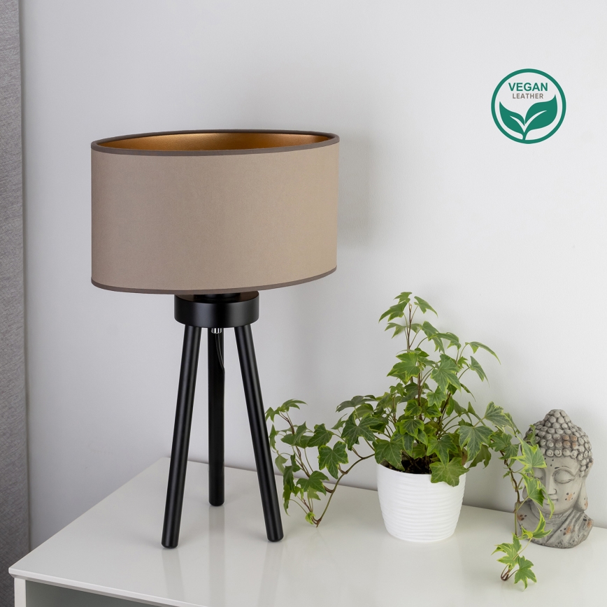 Duolla - Eπιτραπέζιο φωτιστικό OVAL VEGAN 1xE27/15W/230V διάμετρος 30 cm μπεζ