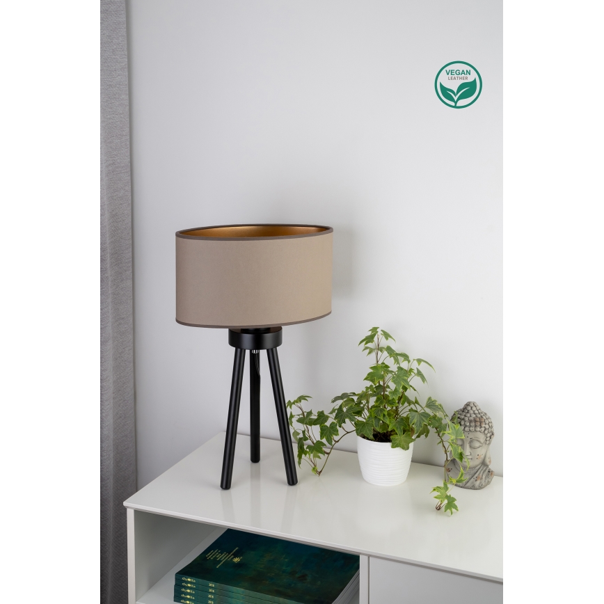 Duolla - Eπιτραπέζιο φωτιστικό OVAL VEGAN 1xE27/15W/230V διάμετρος 30 cm μπεζ