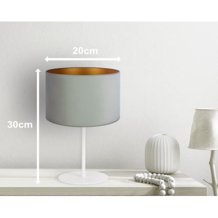 Duolla - Eπιτραπέζιο φωτιστικό ROLLER 1xE14/15W/230V διάμετρος 20 cm ανοιχτό πράσινο/χρυσό