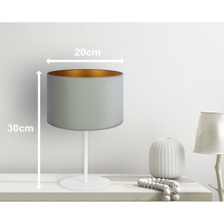 Duolla - Eπιτραπέζιο φωτιστικό ROLLER 1xE14/15W/230V διάμετρος 20 cm ανοιχτό πράσινο/χρυσό