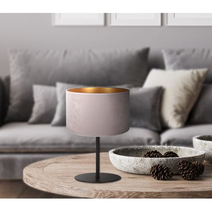 Duolla - Eπιτραπέζιο φωτιστικό ROLLER 1xE14/15W/230V διάμετρος 20 cm γκρι/χρυσό