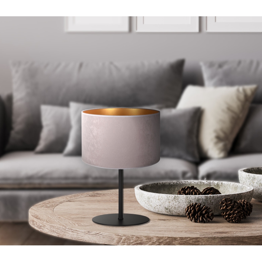 Duolla - Eπιτραπέζιο φωτιστικό ROLLER 1xE14/15W/230V διάμετρος 20 cm γκρι/χρυσό