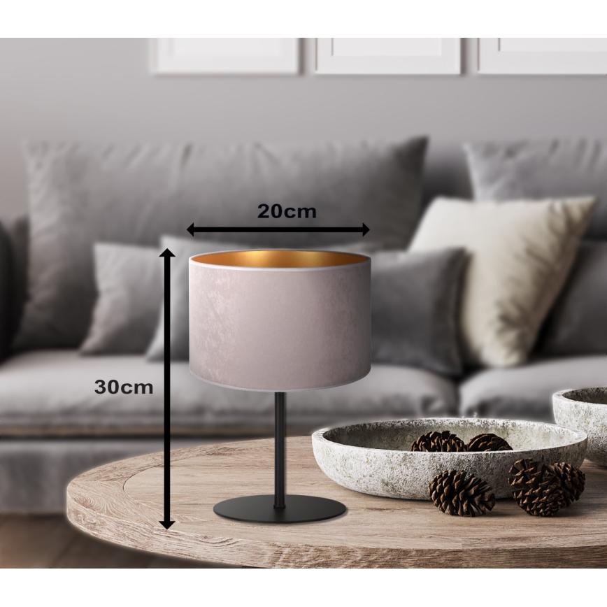 Duolla - Eπιτραπέζιο φωτιστικό ROLLER 1xE14/15W/230V διάμετρος 20 cm γκρι/χρυσό