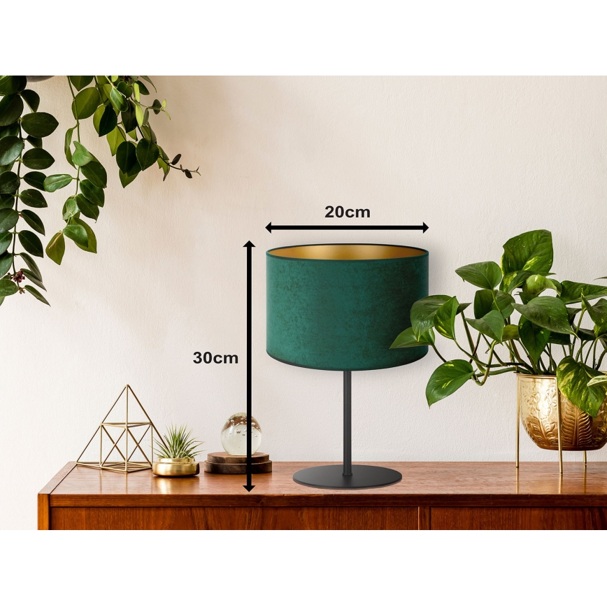 Duolla - Eπιτραπέζιο φωτιστικό ROLLER 1xE14/15W/230V διάμετρος 20 cm σκούρο πράσινο/χρυσό