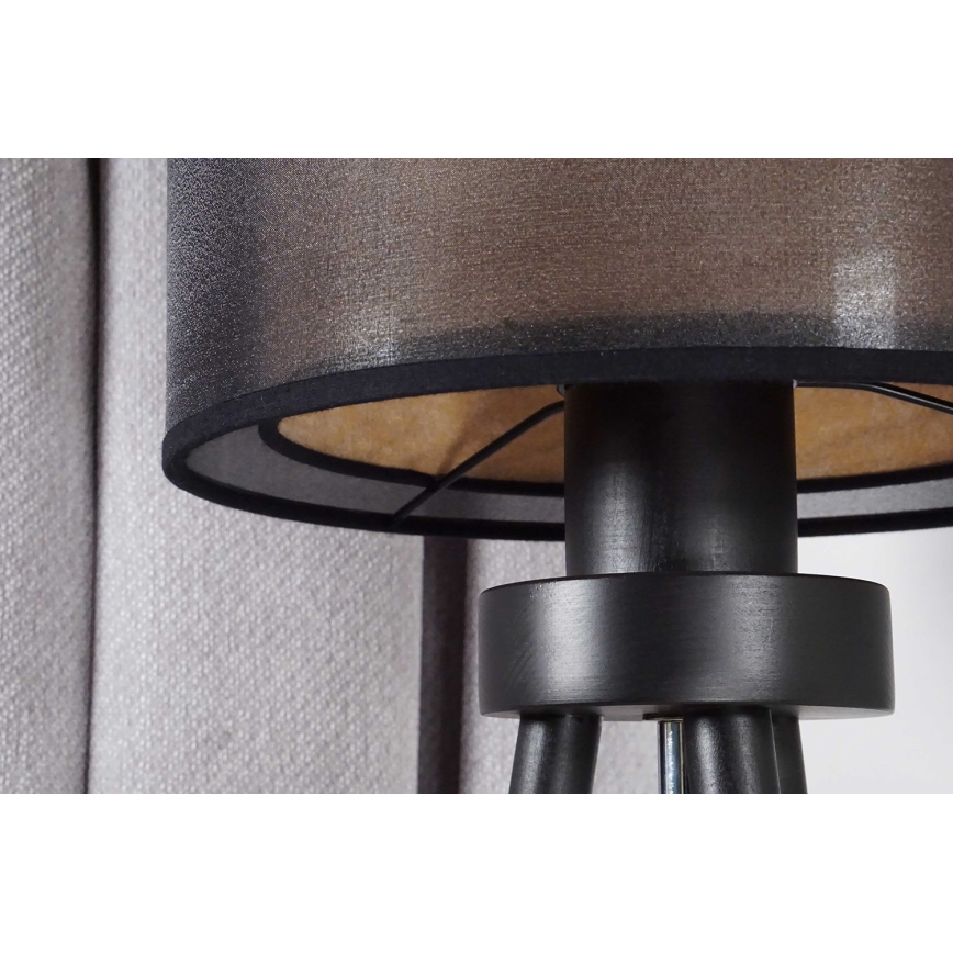 Duolla - Eπιτραπέζιο φωτιστικό WOOD BOHO 1xE27/15W/230V διάμετρος 25 cm μαύρο/μπεζ