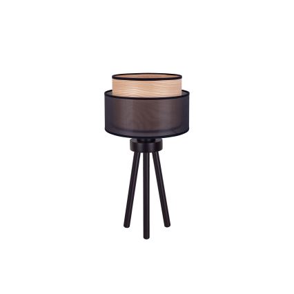 Duolla - Eπιτραπέζιο φωτιστικό WOOD BOHO 1xE27/15W/230V διάμετρος 25 cm μαύρο/μπεζ