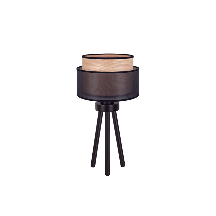 Duolla - Eπιτραπέζιο φωτιστικό WOOD BOHO 1xE27/15W/230V διάμετρος 25 cm μαύρο/μπεζ