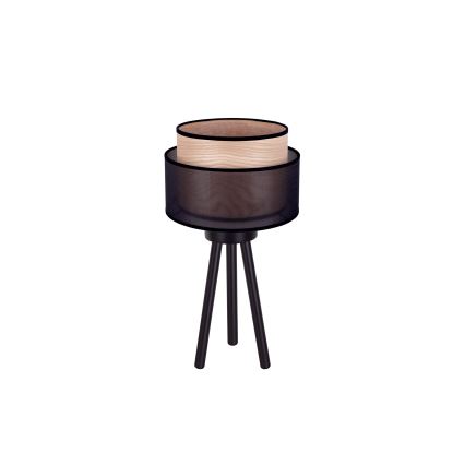 Duolla - Eπιτραπέζιο φωτιστικό WOOD BOHO 1xE27/15W/230V διάμετρος 25 cm μαύρο/μπεζ