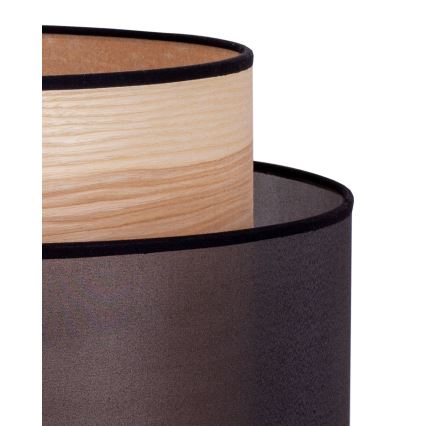 Duolla - Eπιτραπέζιο φωτιστικό WOOD BOHO 1xE27/15W/230V διάμετρος 25 cm μαύρο/μπεζ