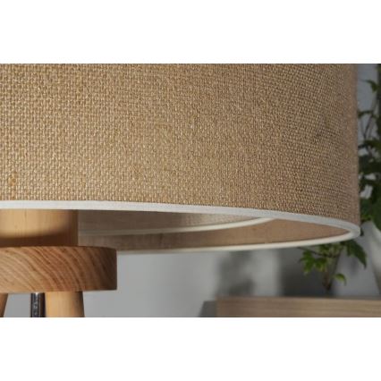 Duolla - Eπιτραπέζιο φωτιστικό YUTE BOHO 1xE27/15W/230V διάμετρος 25 cm καφέ/κρεμ
