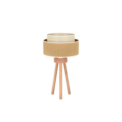 Duolla - Eπιτραπέζιο φωτιστικό YUTE BOHO 1xE27/15W/230V διάμετρος 25 cm καφέ/κρεμ