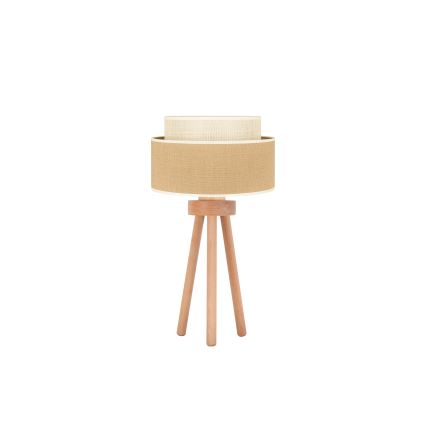 Duolla - Eπιτραπέζιο φωτιστικό YUTE BOHO 1xE27/15W/230V διάμετρος 25 cm καφέ/κρεμ