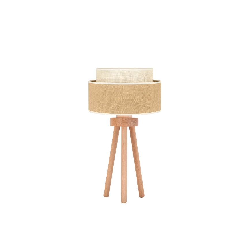 Duolla - Eπιτραπέζιο φωτιστικό YUTE BOHO 1xE27/15W/230V διάμετρος 25 cm καφέ/κρεμ