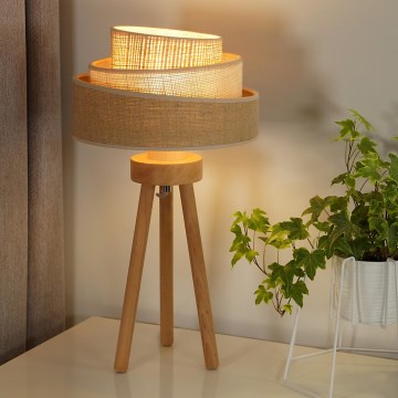 Duolla - Eπιτραπέζιο φωτιστικό YUTE TRIO 1xE27/15W/230V διάμετρος 25 cm καφέ/γκρι/μπεζ