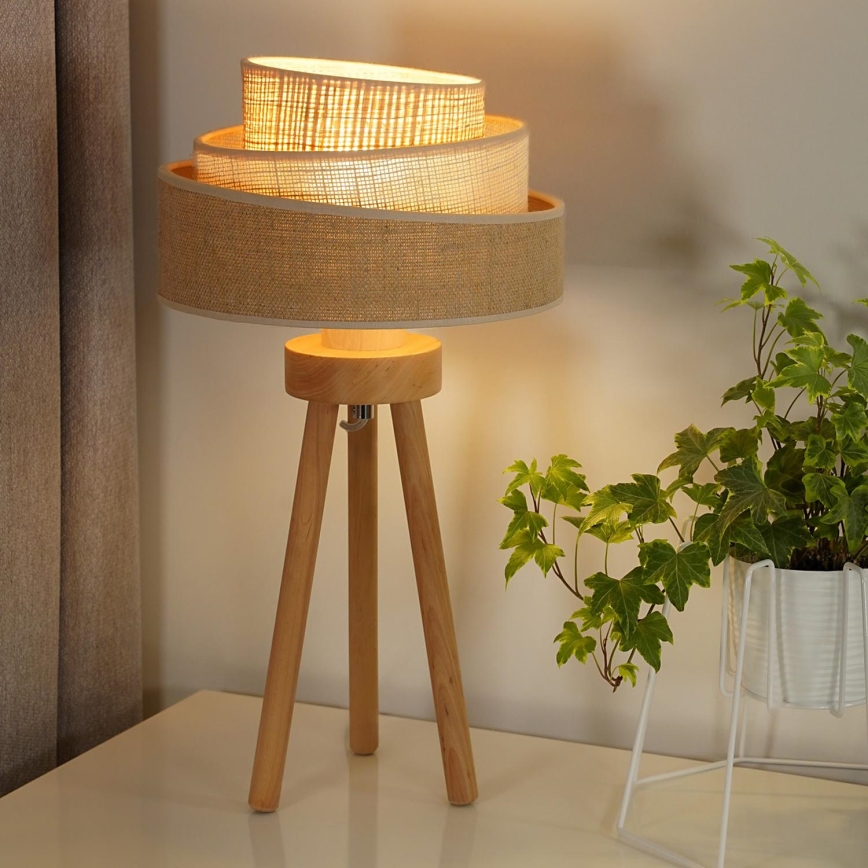 Duolla - Eπιτραπέζιο φωτιστικό YUTE TRIO 1xE27/15W/230V διάμετρος 25 cm καφέ/γκρι/μπεζ