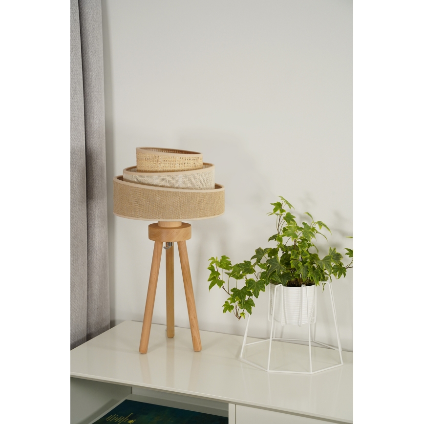 Duolla - Eπιτραπέζιο φωτιστικό YUTE TRIO 1xE27/15W/230V διάμετρος 25 cm καφέ/γκρι/μπεζ