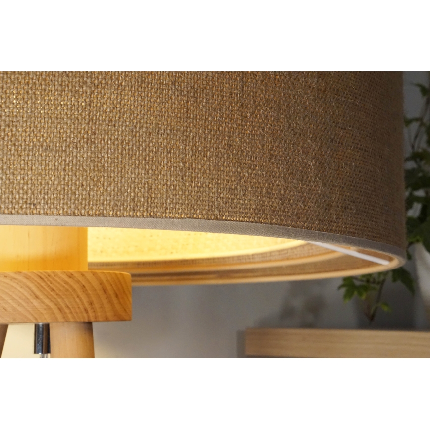 Duolla - Eπιτραπέζιο φωτιστικό YUTE TRIO 1xE27/15W/230V διάμετρος 25 cm καφέ/γκρι/μπεζ