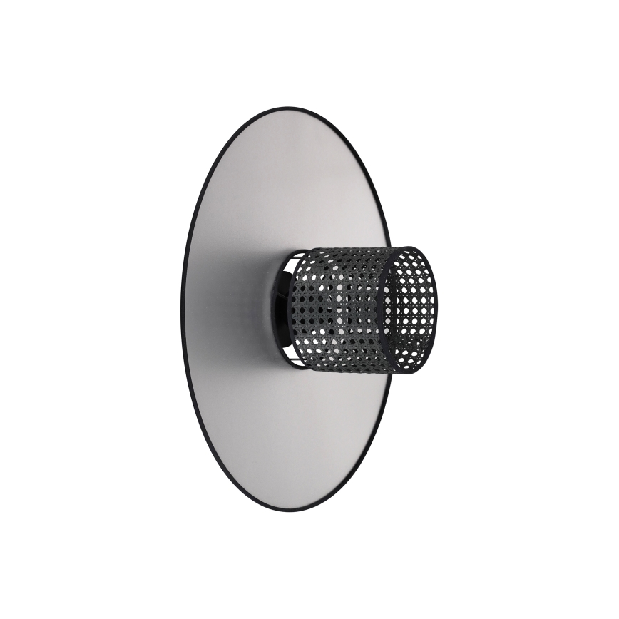 Duolla - Φωτιστικό τοίχου TOKYO RATTAN 1xE27/15W/230V διάμετρος 50 cm ασημί/μαύρο