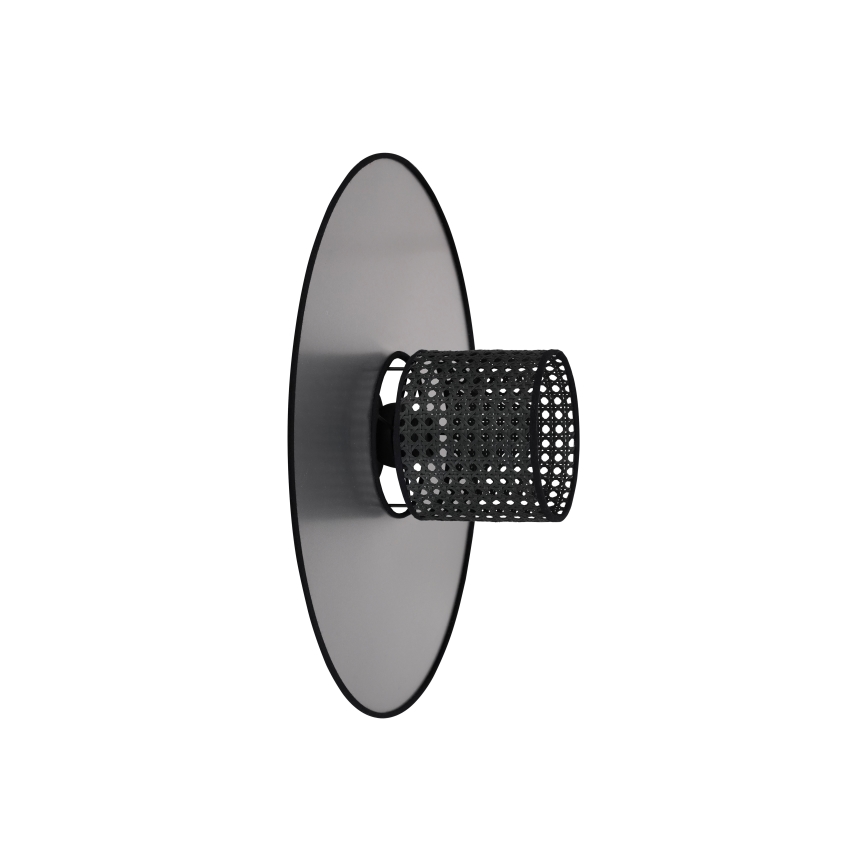 Duolla - Φωτιστικό τοίχου TOKYO RATTAN 1xE27/15W/230V διάμετρος 50 cm ασημί/μαύρο