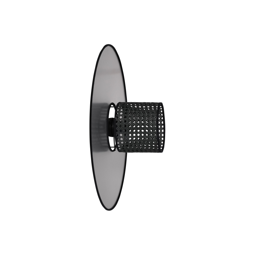 Duolla - Φωτιστικό τοίχου TOKYO RATTAN 1xE27/15W/230V διάμετρος 50 cm ασημί/μαύρο