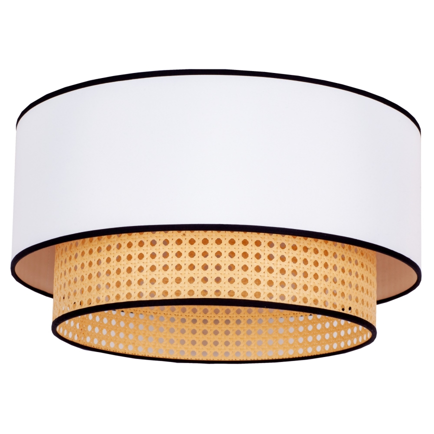 Duolla - Φωτιστικό οροφής BOHO 1xE27/15W/230V διάμετρος 45 cm λευκό/rattan