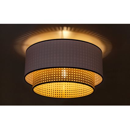 Duolla - Φωτιστικό οροφής BOHO 1xE27/15W/230V διάμετρος 45 cm λευκό/rattan