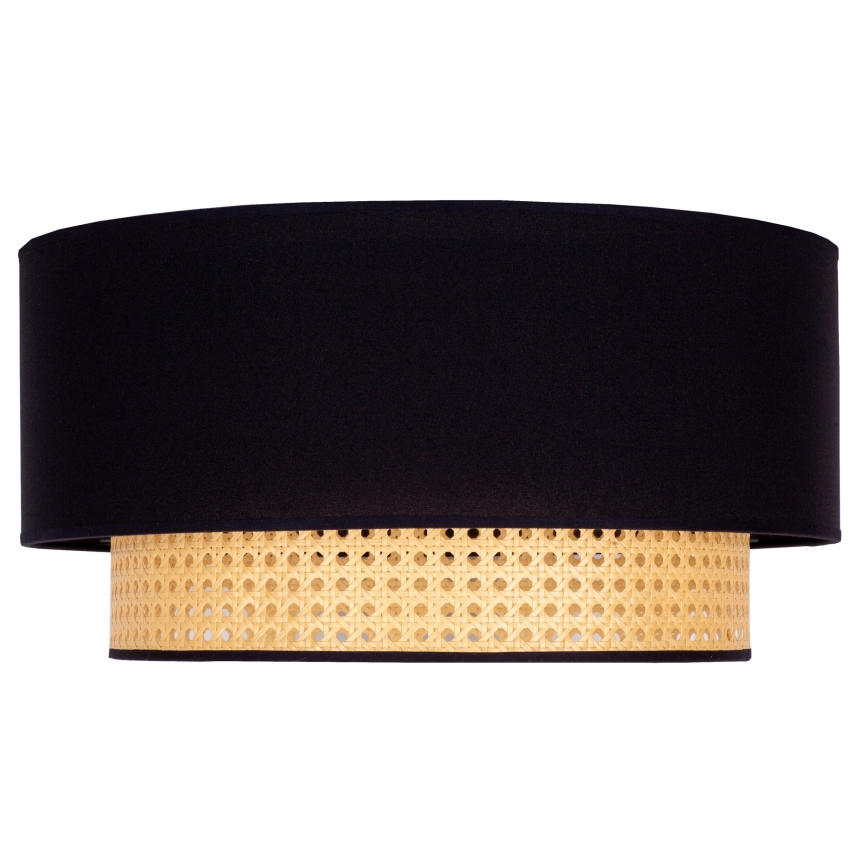 Duolla - Φωτιστικό οροφής BOHO 1xE27/15W/230V διάμετρος 45 cm μαύρο/rattan