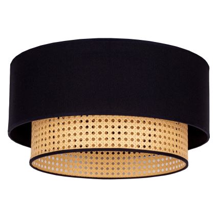 Duolla - Φωτιστικό οροφής BOHO 1xE27/15W/230V διάμετρος 45 cm μαύρο/rattan