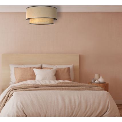 Duolla - Φωτιστικό οροφής BOHO 1xE27/15W/230V διάμετρος 45 cm μπεζ/rattan