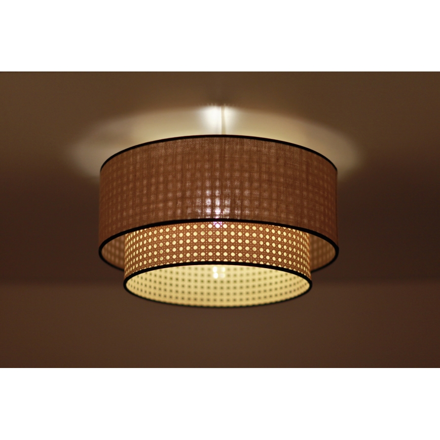 Duolla - Φωτιστικό οροφής BOHO 1xE27/15W/230V διάμετρος 45 cm μπεζ/rattan