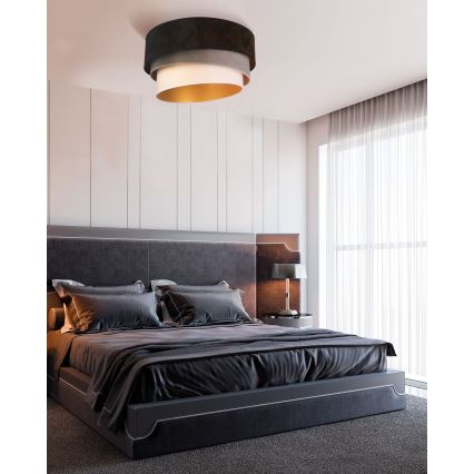 Duolla - Φωτιστικό οροφής DEVON 1xE27/40W/230V διάμετρος 45 cm μαύρο/γκρι/μπεζ