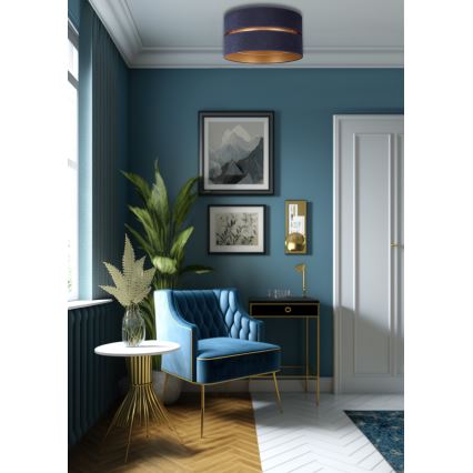 Duolla - Φωτιστικό οροφής DUO 1xE27/15W/230V διάμετρος 40 cm μπλε/χρυσό
