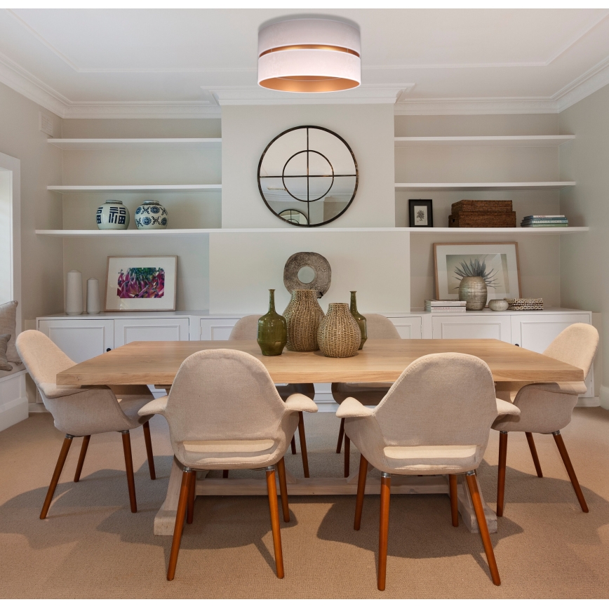 Duolla - Φωτιστικό οροφής DUO 1xE27/15W/230V διάμετρος 40 cm μπεζ/χρυσό