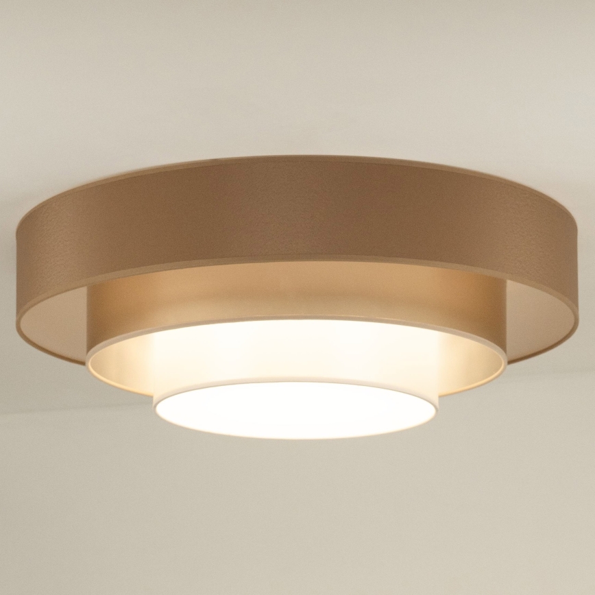 Duolla - Φωτιστικό οροφής LED LUNETA LED/26W/230V διάμετρος 60 cm 4000K καφέ/χρυσαφί/λευκό