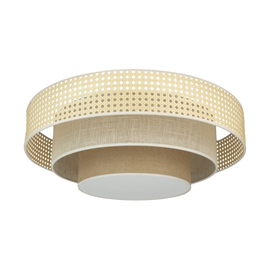 Duolla - Φωτιστικό οροφής LED LUNETA LED/26W/230V διάμετρος 60 cm 4000K rattan/μπεζ/καφέ