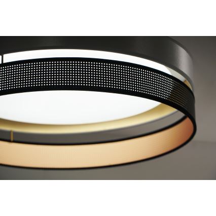 Duolla - Φωτιστικό οροφής LED ROLLER DUO SHINY LED/24W/230V διάμετρος 45 cm ασημί/μαύρο