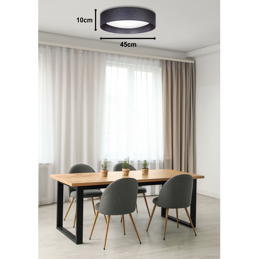 Duolla - Φωτιστικό οροφής LED ROLLER LED/24W/230V διάμετρος 45 cm ανθρακί
