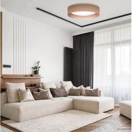 Duolla - Φωτιστικό οροφής LED ROLLER LED/24W/230V διάμετρος 45 cm ανοιχτό καφέ