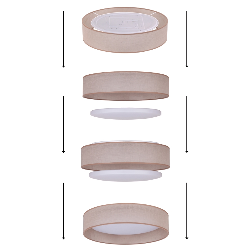 Duolla - Φωτιστικό οροφής LED ROLLER LED/24W/230V διάμετρος 45 cm ανοιχτό καφέ