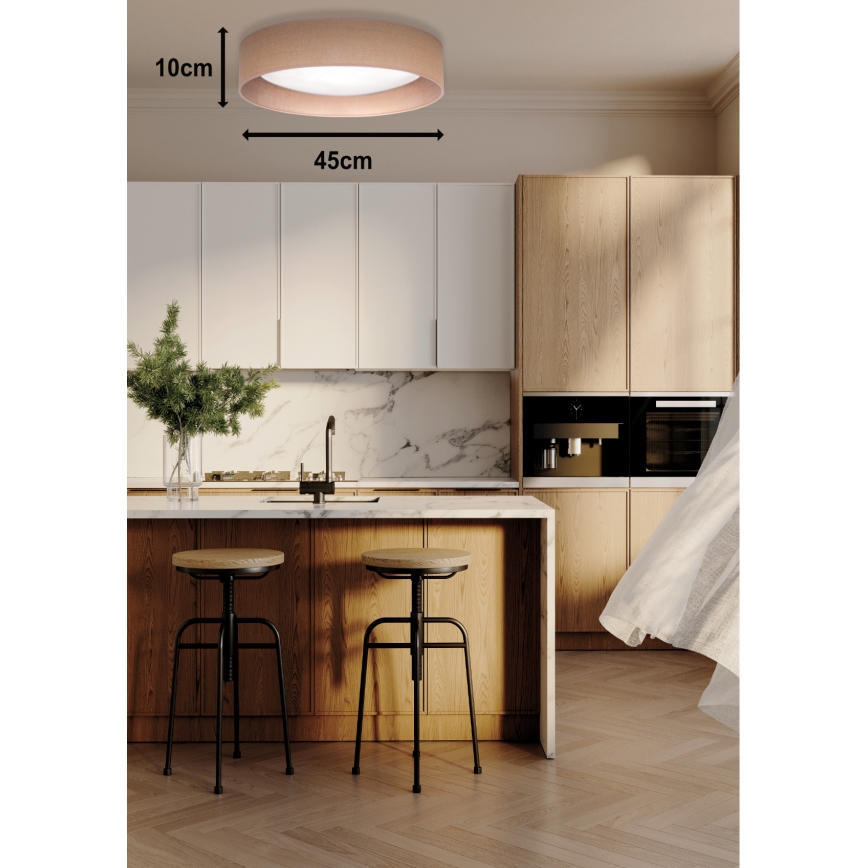 Duolla - Φωτιστικό οροφής LED ROLLER LED/24W/230V διάμετρος 45 cm ανοιχτό καφέ