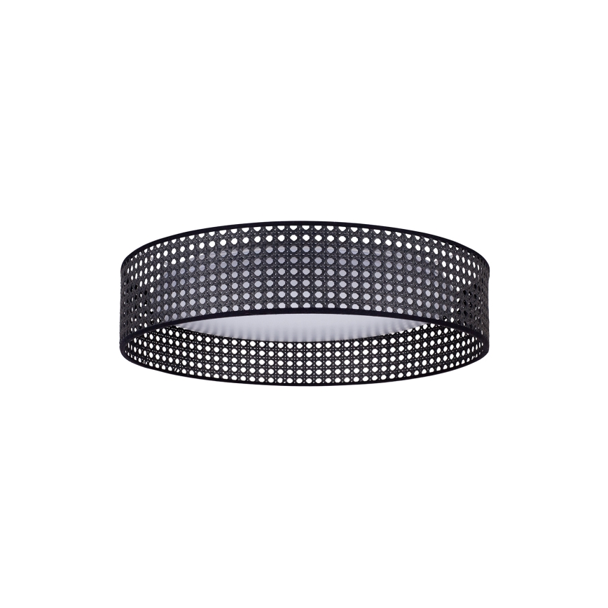 Duolla - Φωτιστικό οροφής LED ROLLER RATTAN LED/24W/230V διάμετρος 45 cm μαύρο