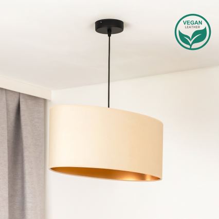 Duolla - Φωτιστικό οροφής με καλώδιο OVAL VEGAN 1xE27/15W/230V κρεμ