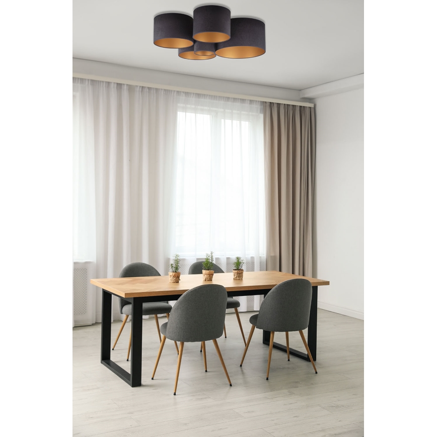 Duolla - Φωτιστικό οροφής ROLLER PENTO 5xE27/60W/230V ανθρακί